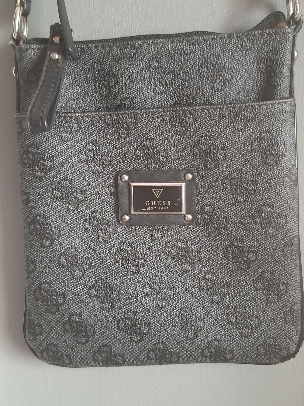 Guess Gray Logo Crossbody Bag